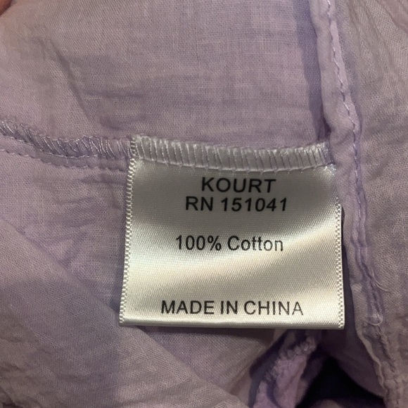 Kourt “sleeper” like lavender mini dress w/ puffy sleeves size small 100% cotton - Picture 6 of 7
